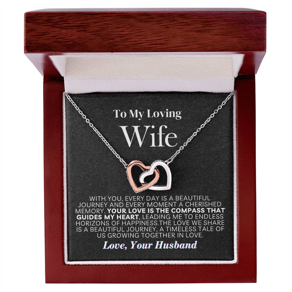 Exquisite Interlocking Heart Necklace for Your Cherished Wife 002
