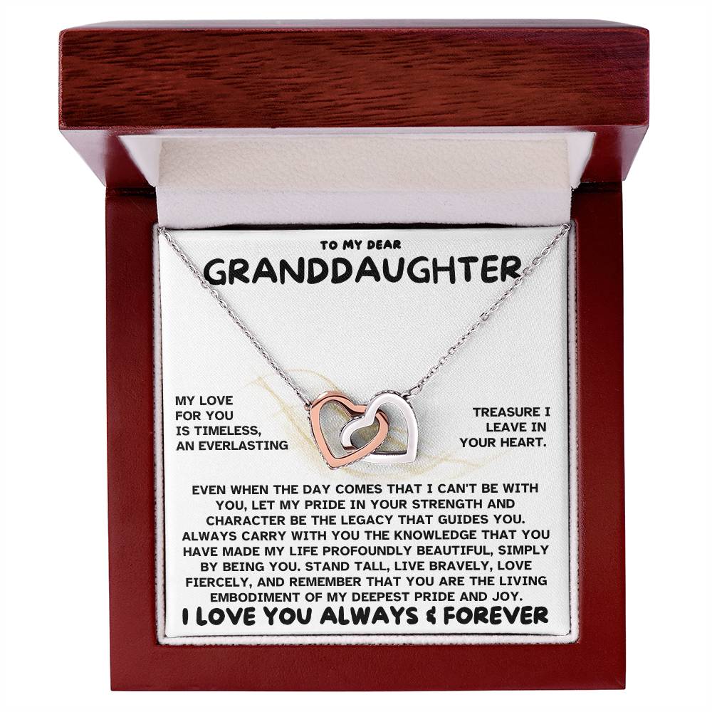 Eternal Bond: Granddaughter's Interlocking Hearts Necklace GL-005