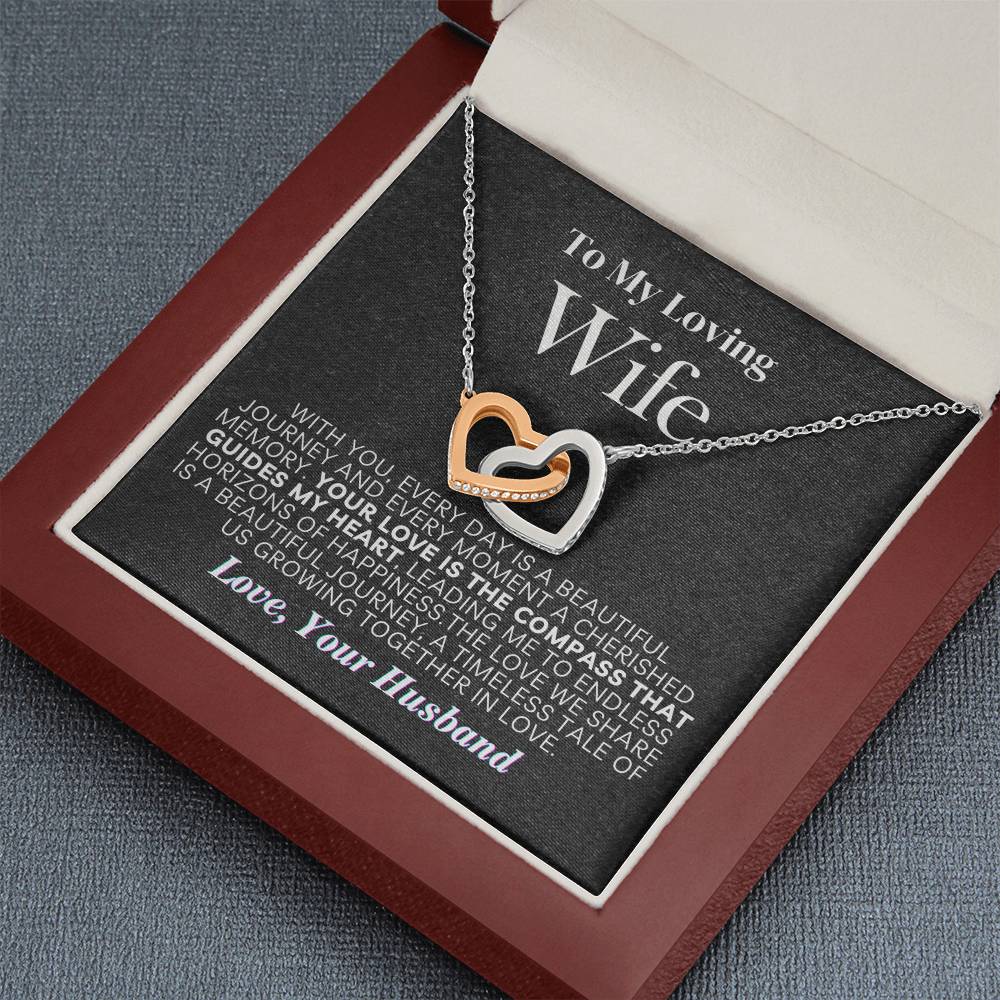 Exquisite Interlocking Heart Necklace for Your Cherished Wife 002