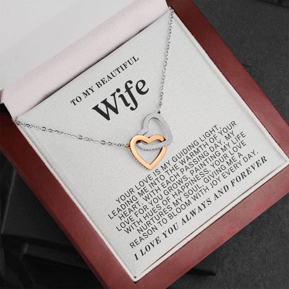 Exquisite Interlocking Heart Necklace for Your Cherished Wife 001