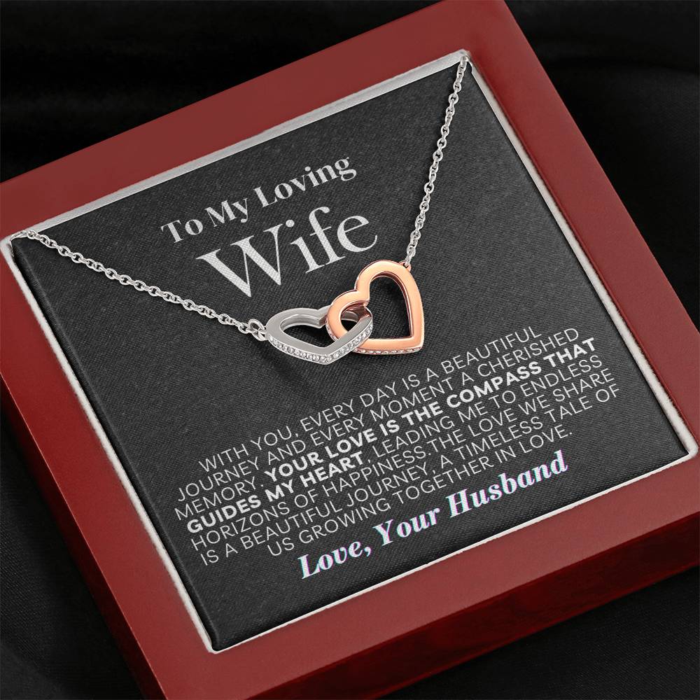 Exquisite Interlocking Heart Necklace for Your Cherished Wife 002