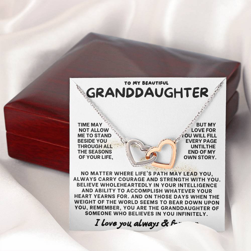 Eternal Bond: Granddaughter's Interlocking Hearts Necklace GL-004