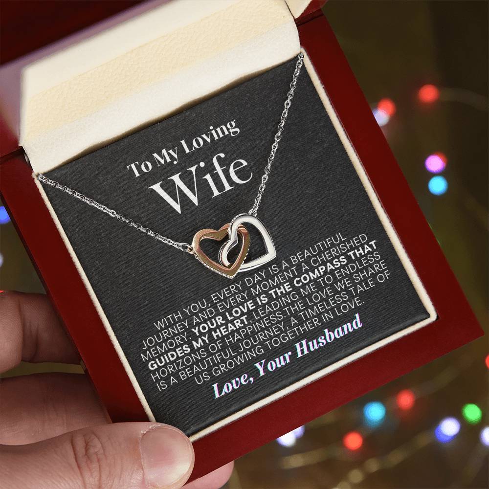 Exquisite Interlocking Heart Necklace for Your Cherished Wife 002