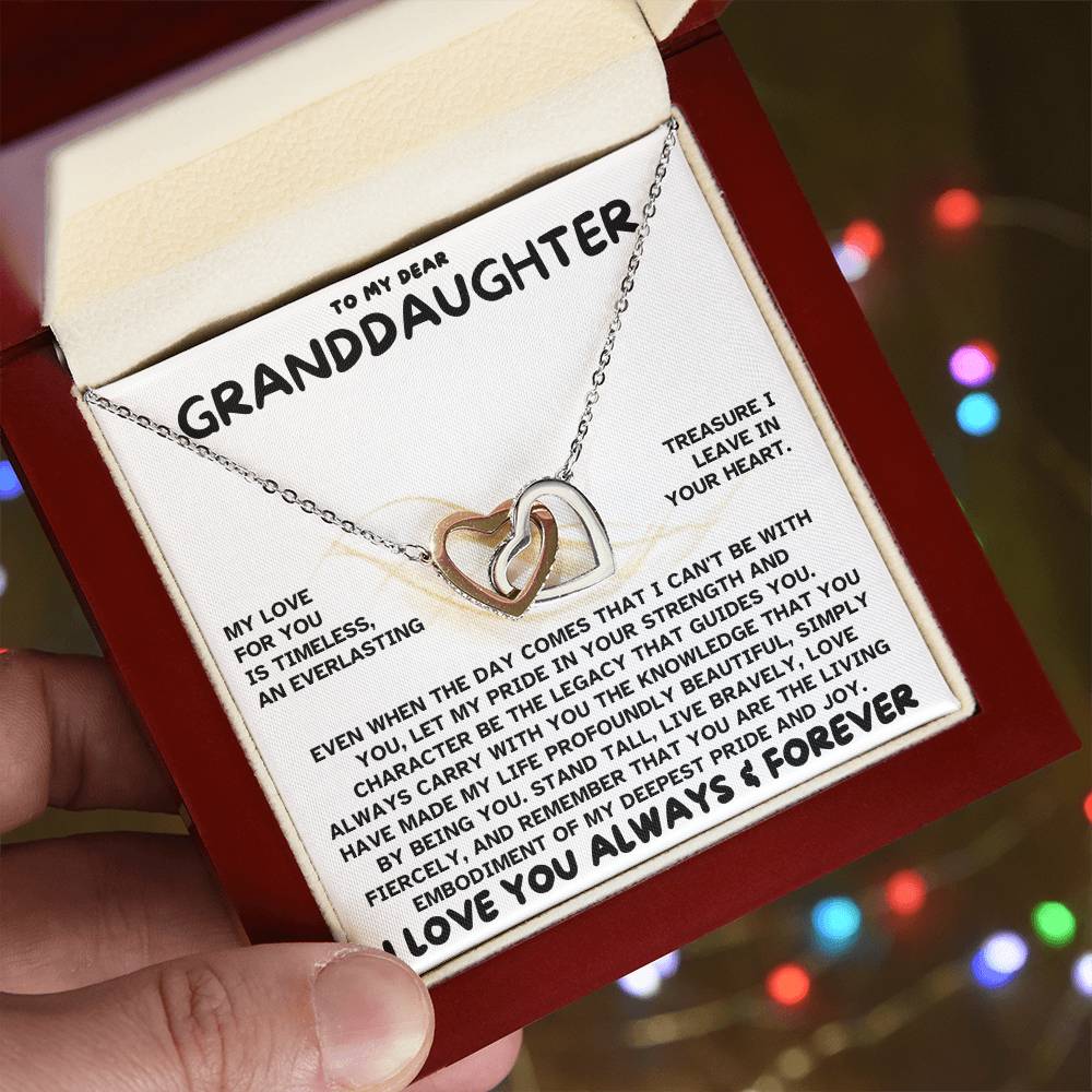 Eternal Bond: Granddaughter's Interlocking Hearts Necklace GL-005