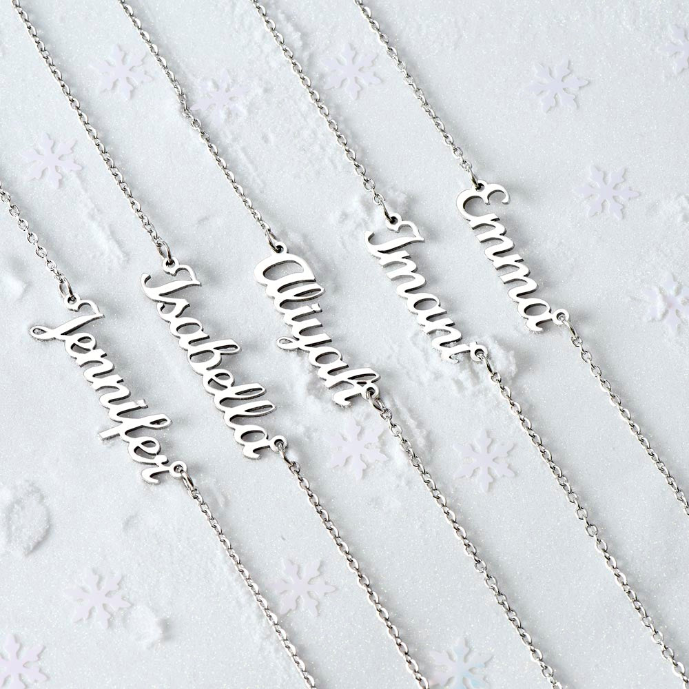 Heartfelt Embrace Custom Name Necklace with Personalized Message Card for Granddaughter 001