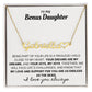 Heartfelt Embrace Custom Name Necklace with Personalized Message Card for Bonus Daughter