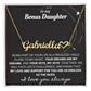 Heartfelt Embrace Custom Name Necklace with Personalized Message Card for Bonus Daughter BLK