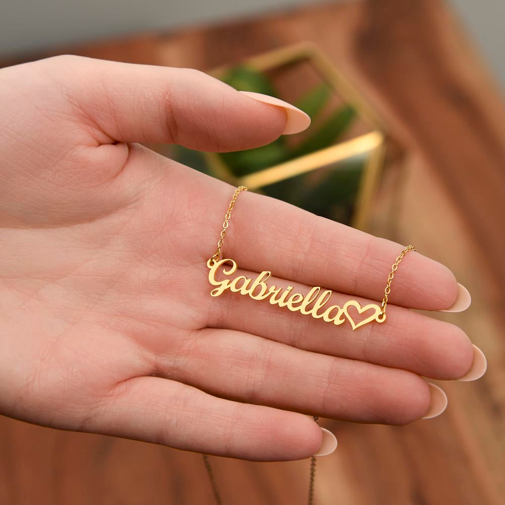 Heartfelt Embrace Custom Name Necklace with Personalized Message Card for Bonus Daughter