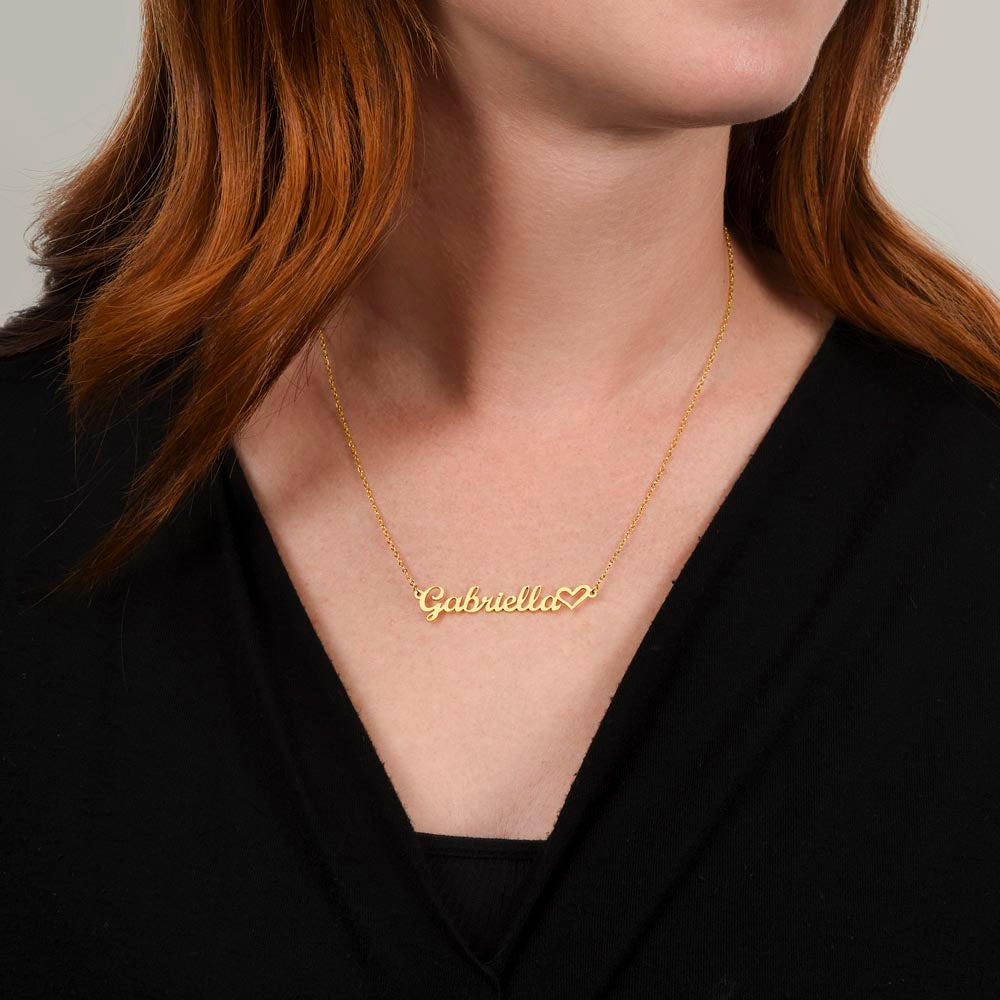 Heartfelt Embrace Custom Name Necklace with Personalized Message Card for Bonus Daughter