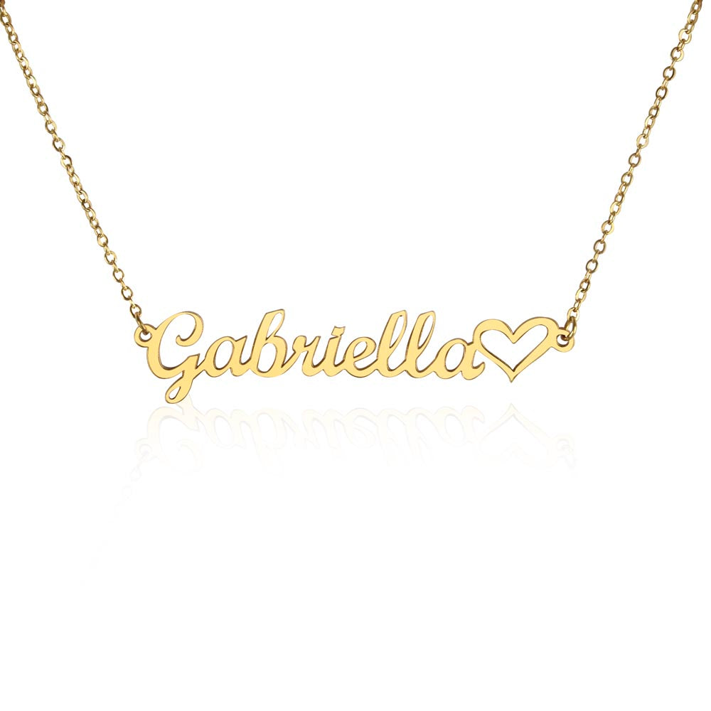 Heartfelt Embrace Custom Name Necklace with Personalized Message Card for Bonus Daughter BLK