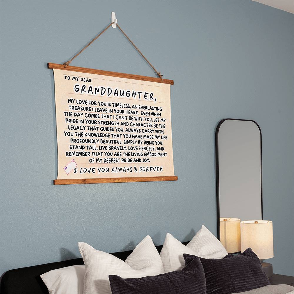 Letter to My Granddaughter: Wood Framed Wall Tapestry