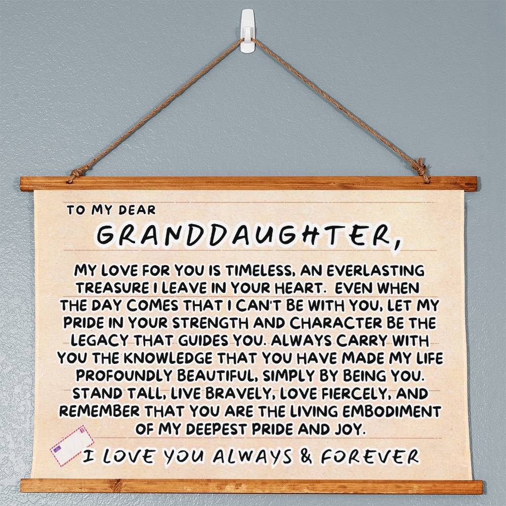 Letter to My Granddaughter: Wood Framed Wall Tapestry