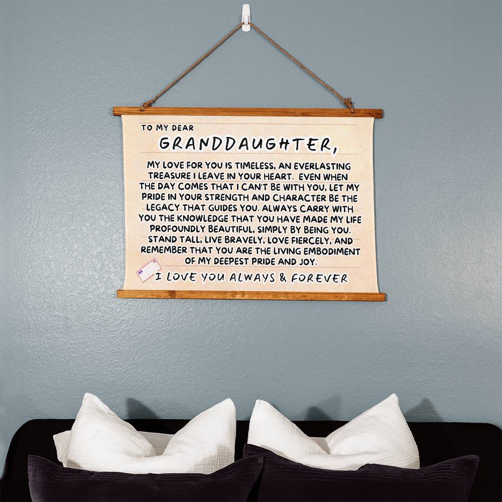 Letter to My Granddaughter: Wood Framed Wall Tapestry