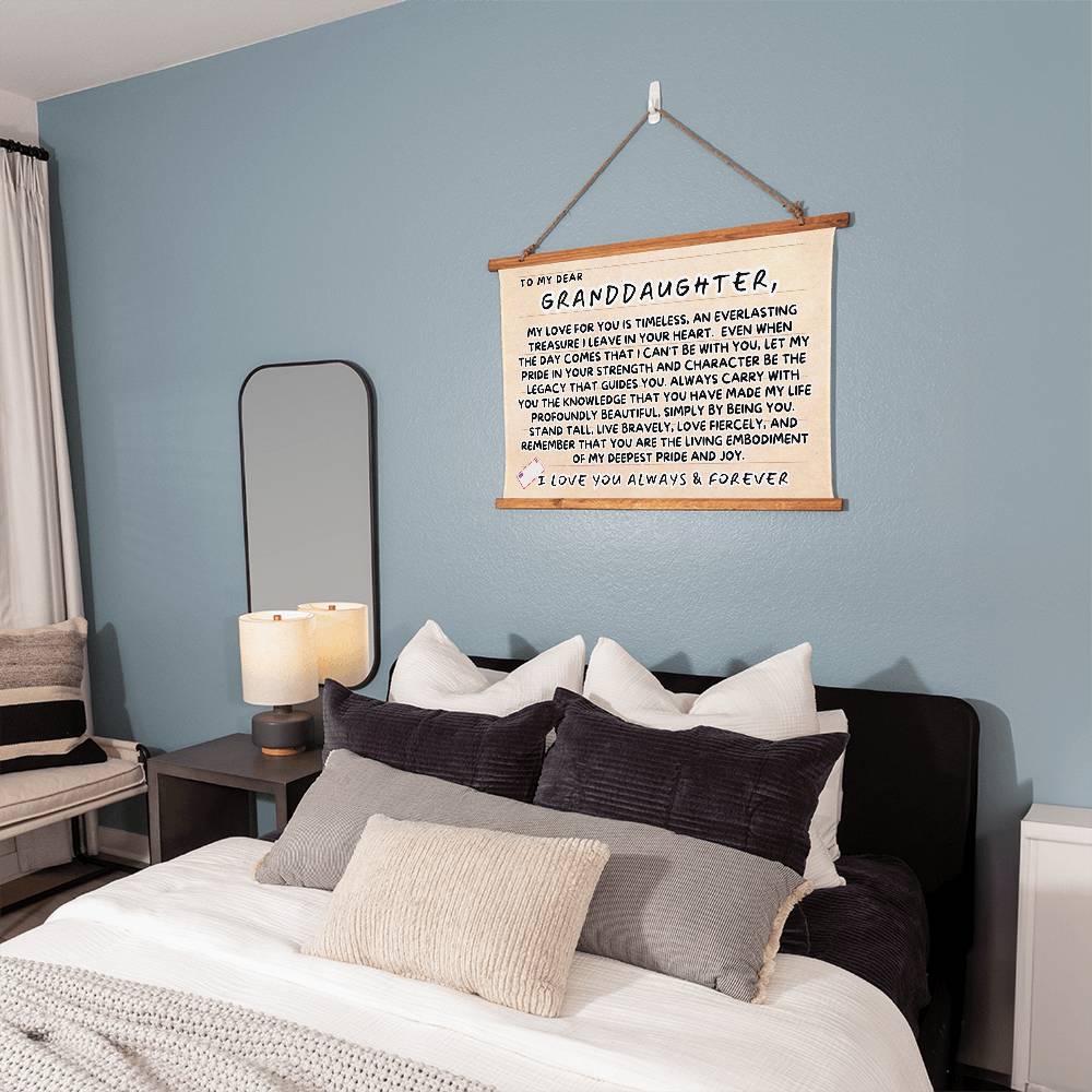 Letter to My Granddaughter: Wood Framed Wall Tapestry