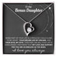 Forever Love Necklace with Custom Message Card for Bonus Daughter BLK